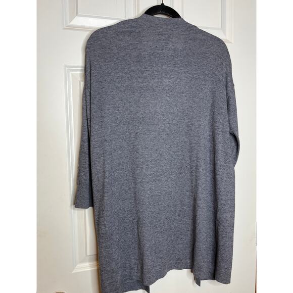 Gap NEW Heather Blue Open Front Lightweight Cotton Blend Cardigan Medium - Picture 2 of 5